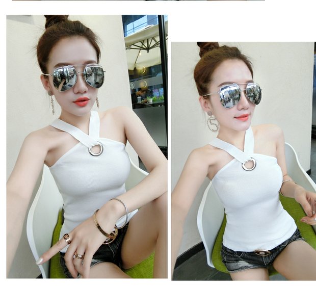 Áo vest nữ mùa xuân và mùa hè mặc đoạn ngắn gợi cảm bó sát đan áo sơ mi Slim bên trong áo không tay thủy triều shop thời trang nữ