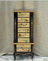 Modern Chinese gold foil hand-painted furniture jewelry cabinet jewelry cabinet jewelry cabinet platinum display cabinet seven-bucket cabinet storage cabinet