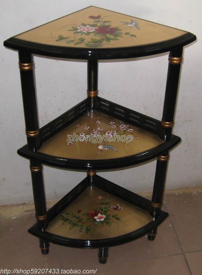 Antique furniture hand painted furniture display frame cabinet edge cabinet triangle powder bird shelf NL 71