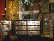 New Chinese hand-painted furniture Ming and Qing furniture gold foil six-bucket cabinet display cabinet porch cabinet storage cabinet