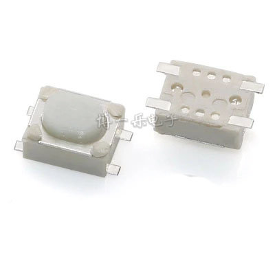 Light switch 3 * 4 * 2 5MM shen foot 4P white button patch TV remote control car key button
