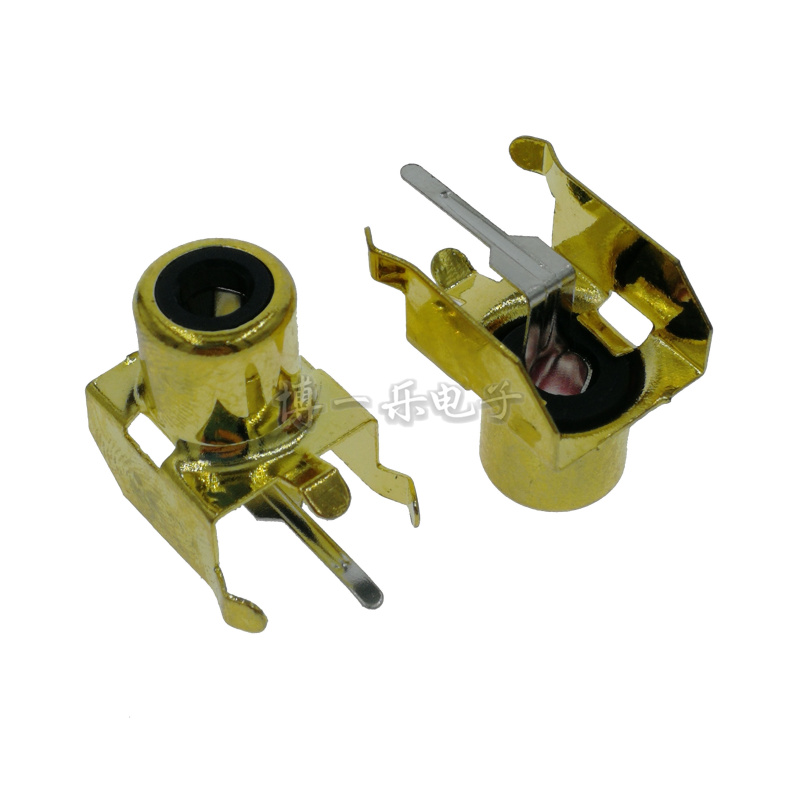 AV Lotus Socket RCA Mother Base Gilded Single Hole Co-Core Welded Type Audio Seat Subfilm Interface Black