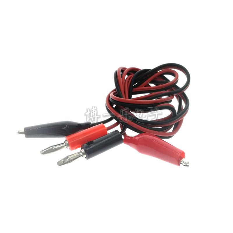 Crocodile Clip Swivel Banana Plug Line Red Black Power Test Line Double Plug Double Clip Wire Length 1 m