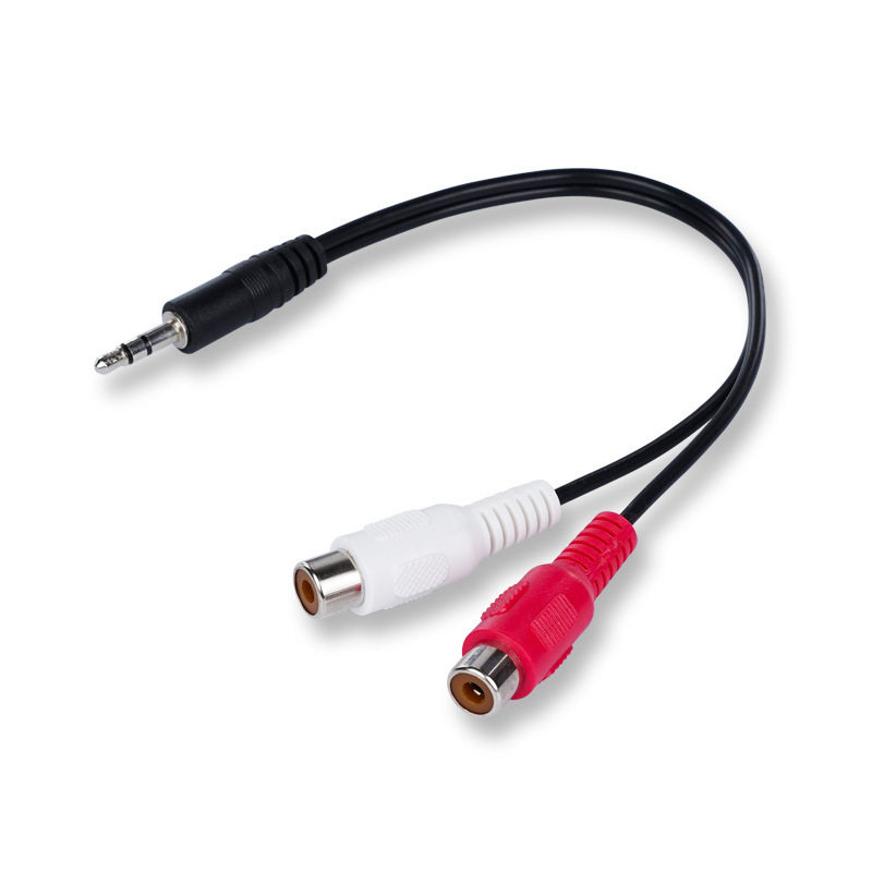 3 5MM one-to-two audio cable to 2RCA lotus female head audio cable computer speaker cable