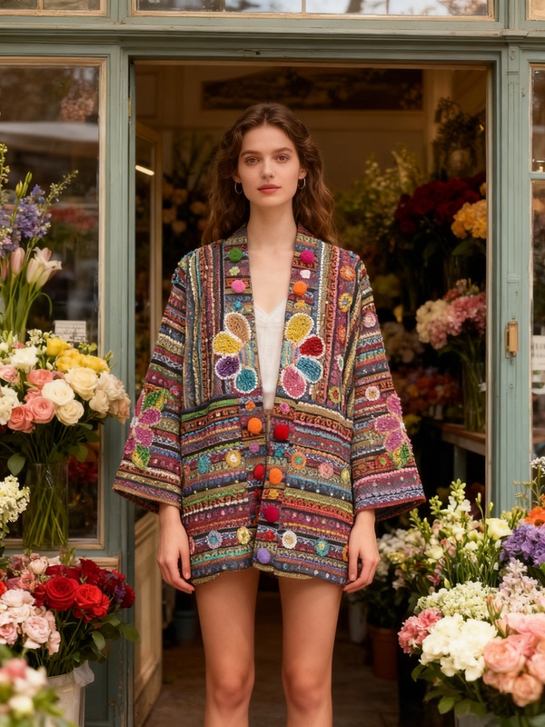Xiasalon! Dopamine Thai Moroccan Indian Egyptian Nepalese Arabic Handmade Beaded Fairy Jacket Xiasalon! Dopamine Thai Moroccan Indian Egyptian Nepalese Arabic Handmade Beaded Fairy Jacket