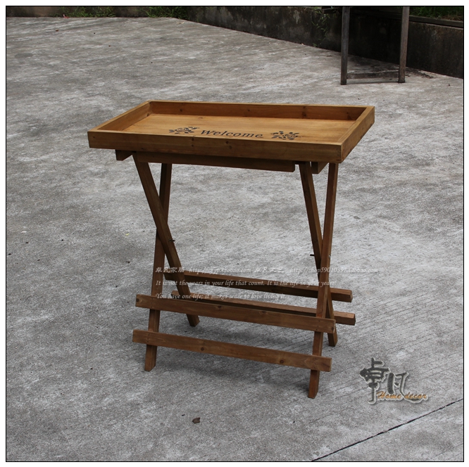 Đất nước retro rắn gấp bàn lưu trữ giá hoài cổ nhà ban công trang trí lớn kệ hoa khay hoa - Bàn mẫu bàn học đẹp bằng gỗ
