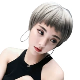 Новый список Douyin Женский женский короткий волос Bobo Head Fluffy Natural Net Red Realistic Dog Bangs Round Face Wig Wig
