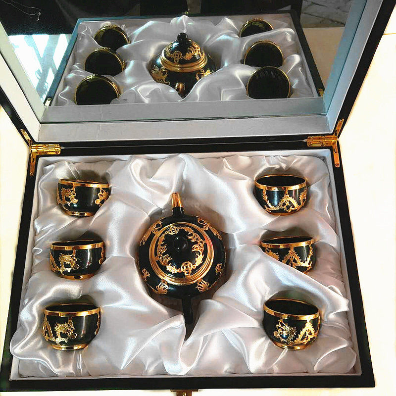 Jiuquan luminous cup Qilian Jade Ink Jade fine Gongfu tea with Gansu specialty Wushan Yuanyang jade snake jade direct sales