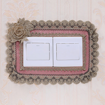 Fabric switch protective cover decorative sticker light switch frame cover wall sticker single open double open socket protective cover lace cover