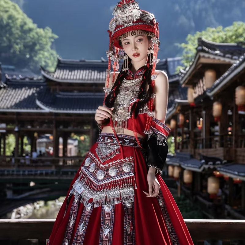 New Miao Ethnic Clothing from Guizhou, Travel Photography Costumes, Yao Ethnic Minority Hui Ethnic Dance Costumes, Miao and Hui Performance Costumes
