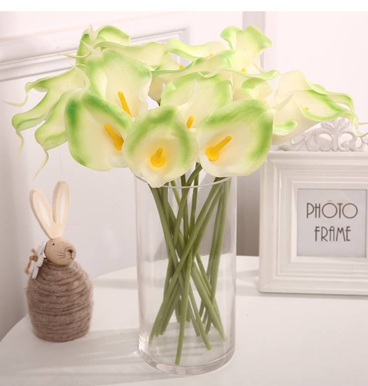 Mô phỏng pu calla lily 10 bó hoa giả hoa nhựa phòng khách nhà bàn trang trí trang trí - Trang trí nội thất shop bán đồ dcor phòng