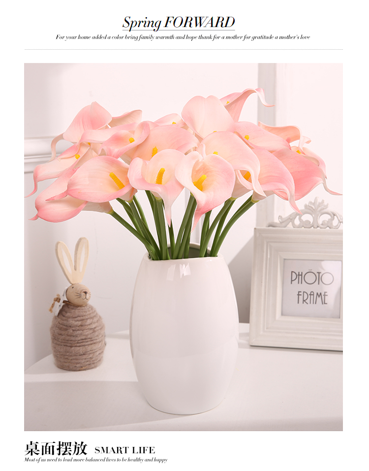 Mô phỏng pu calla lily 10 bó hoa giả hoa nhựa phòng khách nhà bàn trang trí trang trí - Trang trí nội thất shop bán đồ dcor phòng