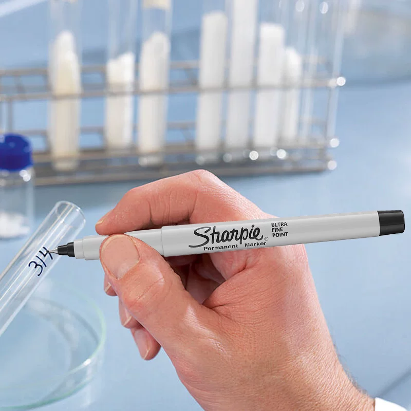 Американская маркерная ручка Sharpie пылезащищенная ручка целый набор масляная водостойкая быстрая сушка не выцветает пробирка мерный стакан инструмент маркер ручка промышленная биологическая лаборатория Sharpie32001 спиртоустойчивая маркерная ручка