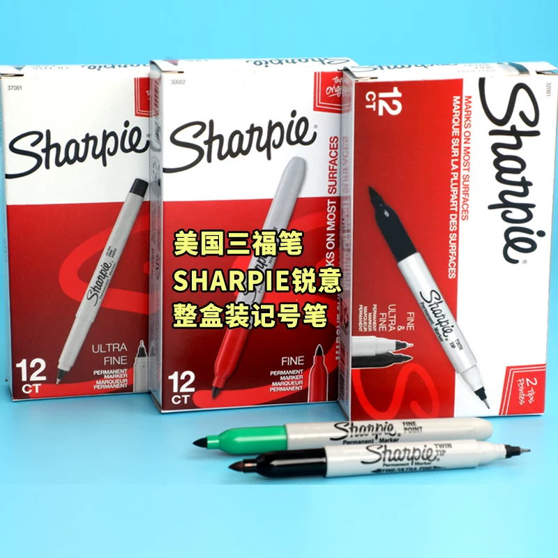 Американская маркерная ручка Sharpie пылезащищенная ручка целый набор масляная водостойкая быстрая сушка не выцветает пробирка мерный стакан инструмент маркер ручка промышленная биологическая лаборатория Sharpie32001 спиртоустойчивая маркерная ручка