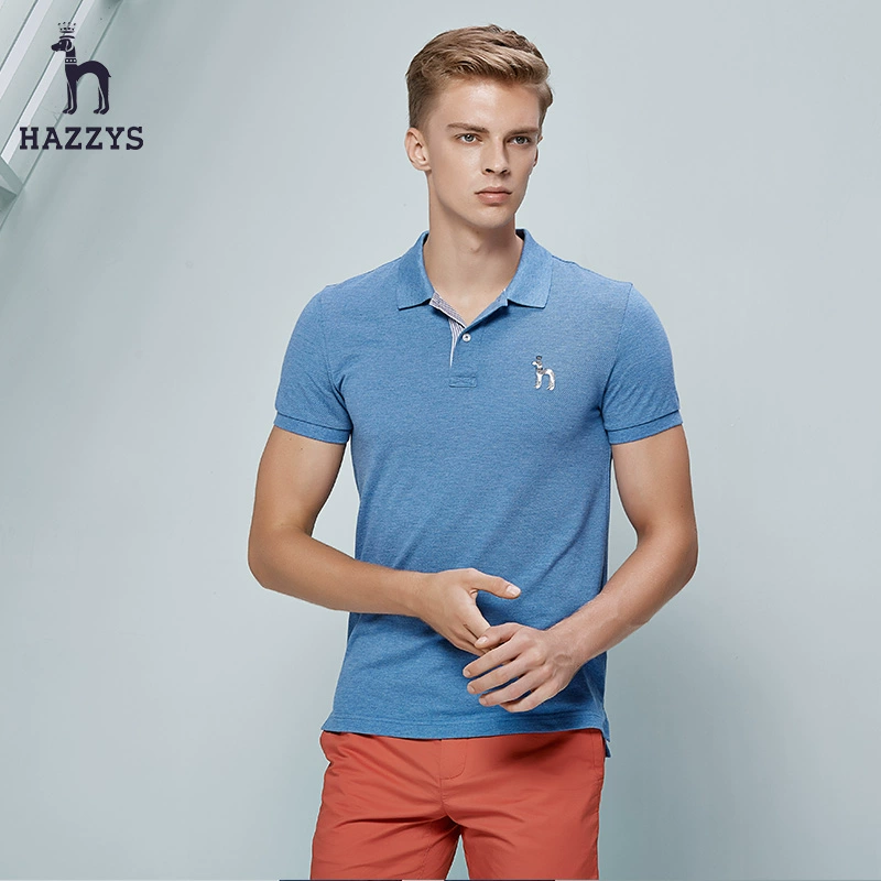 Haggis hazzys áo thun nam chính thức mùa hè tay ngắn nam xu hướng mỏng Áo thun cotton giản dị áo polo