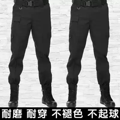 Secret service security pants Male security uniform work pants spring and summer wear-resistant multi-pocket black uniform combat training uniform pants belt