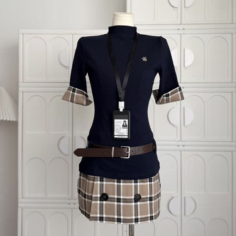 Two Narcissus Elegant Korean-Style Two-Piece Set for Women, Spring Outfit with a Sophisticated Vibe, Knitted Skirt