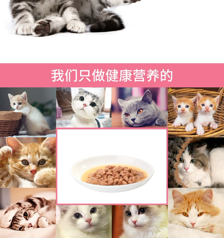 Xử lý một lô mèo tươi hạnh phúc với thức ăn ướt cho mèo đồ ăn nhẹ 85g * 12 túi nhạc mèo đóng hộp thưởng thức hai túi - Đồ ăn nhẹ cho mèo