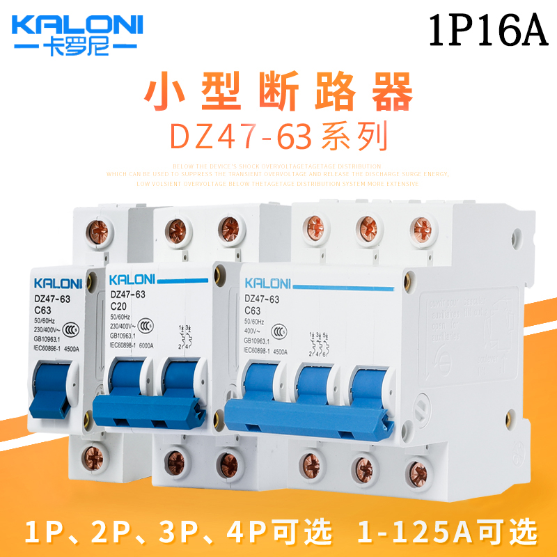 Air open small circuit breaker dz47-63a total air switch single batch 1p 2p 3p 4p 32a household air switch