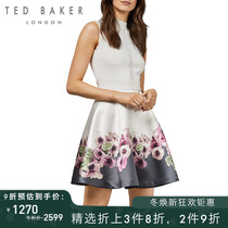 TED BAKER ladies elegant print slim sleeveless dress