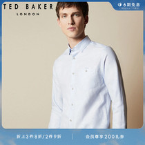 TED BAKER Spring Summer Mens minimalist casual fashion Long sleeves Turned Pure Color Shirt 240123