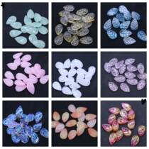20 Czech colored glaze petals ancient glass leaves phoenix crown step shaking ancient style hanfu handmade DIY jewelry materials