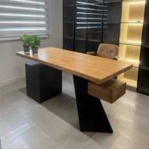 Nordic ash solid wood desk boss desk executive desk general manager reception desk industrial style creative computer desk