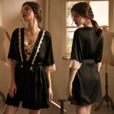 Нижнее белье, шелковая пижама, сексуальный комплект, легкий роскошный стиль, европейский стиль, большой размер