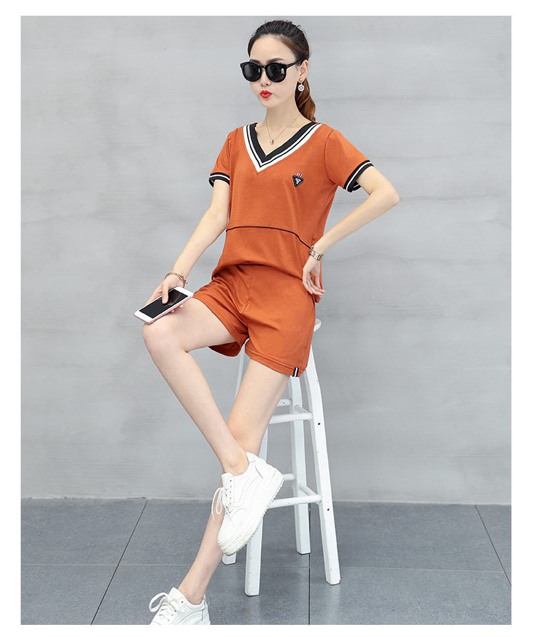 夏装2018新款女运动套装短袖短裤两件套休闲