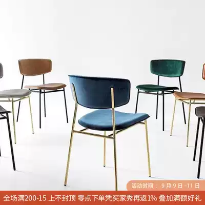 Nordic chair Nordic simple line cloth dining chair office chair dressing table chair minimalist dining chair
