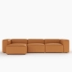 Shu Fan Bắc Âu Vải Sofa Kết hợp Net Red Light Sofa sang trọng Da Hậu hiện đại Da đơn giản Nghệ thuật Sofa Ba người - Ghế sô pha