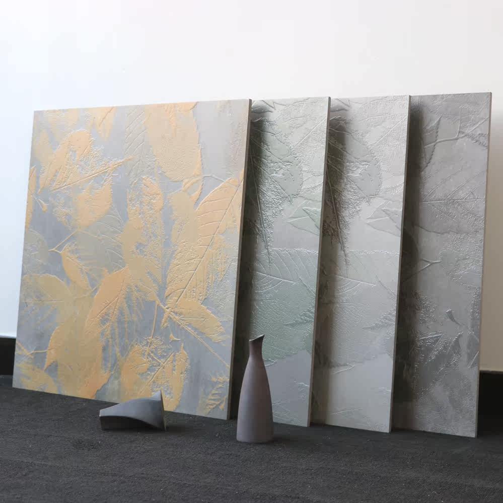 Relief Leaves Through Body Courtyard Floor Tiles 600x600 Balcony Terrace Garden Yard Imitation Ancient Brick Outdoor Anti-Slip Brick