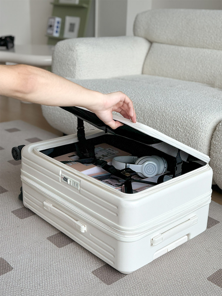 New Side-Opening Suitcase for Women, Large Capacity, Expandable Pc Trolley Case, 20inch Carry-On Suitcase for Men, Silent Travel Suitcase