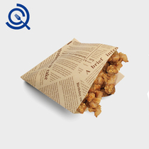  Cool food greaseproof paper bag Triangle bag Sandwich donut toast bread instant kraft paper handy bag