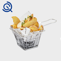  Western restaurant Coffee shop Hotel creative tableware supplies Stainless steel 304 French fries basket Snack basket Mini small fried basket