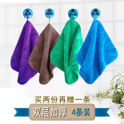 Coral velvet double thickened rag no hair towel wipe home tablecloth kitchen clear