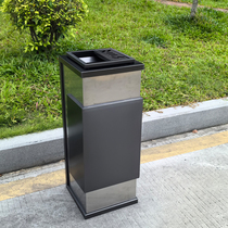 Stainless steel hotel lobby trash can commercial vertical with ashtray community elevator entrance corridor smoke extinguishing peel box