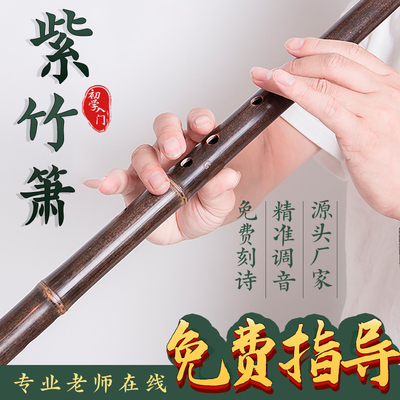 [楚吟 紫竹箫零基础成人初学专业高档精制一节洞箫八孔EFG民族乐器]