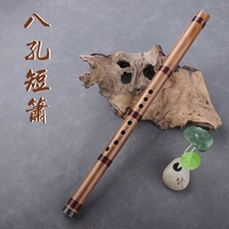 Mini short flute CD tuned eight-hole bitter bamboo hole flute mahogany metal jade Xiao musical instrument adult beginner ancient style small musical instrument Xiao