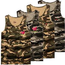 Summer mens pure cotton camouflage cross-bar fitness vest Body Tide Man Sleeveless Sports Fitness for Bottom Breathable Elastic