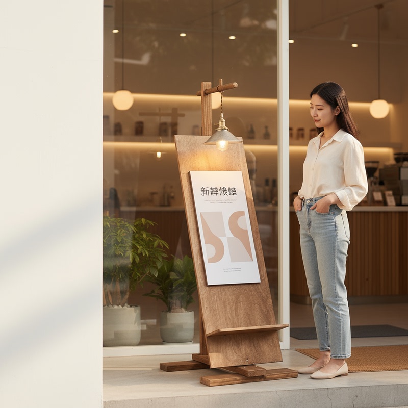 Advertising Signboard Display Stand with Lights, Poster Stand for Shop Entrance Signs, Cafe and Homestay Display Board Stand Advertising Signboard Display Stand with Lights, Poster Stand for Shop Entrance Signs, Cafe and Homestay Display Board Stand
