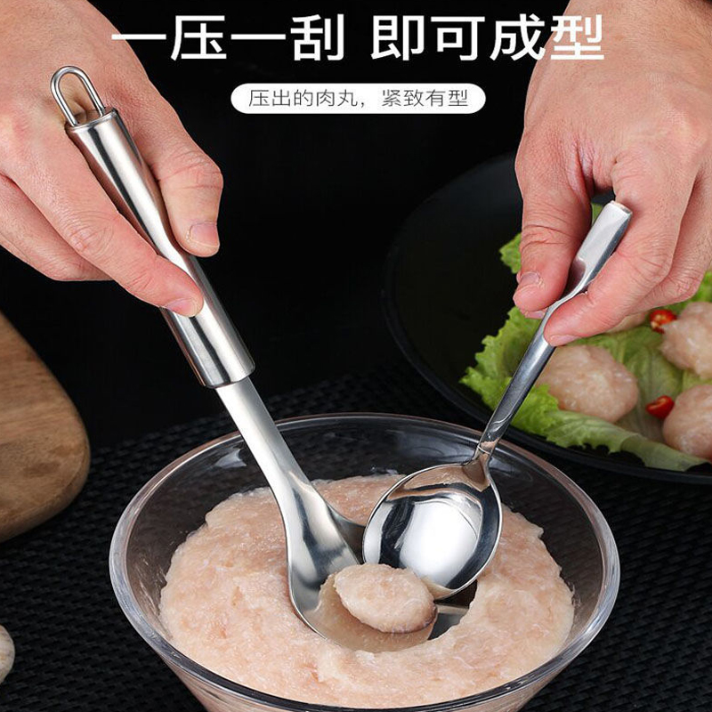 Stainless steel pressed meatballs maker Squeeze Meatballs Tool to dig a spoon to fry the mold Home deviner for the meat Yuanzi