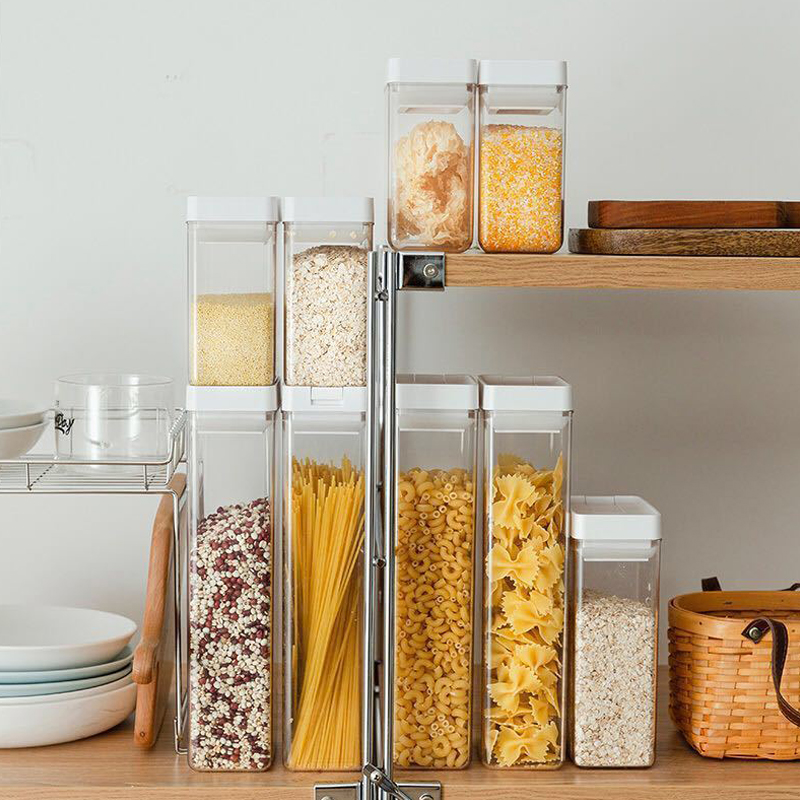 Easy Buckle Seal Tank Transparent Home Kitchen Spice Food Grade Nut Tea Storage Jar Sub 5 cereals Cereals Containing box