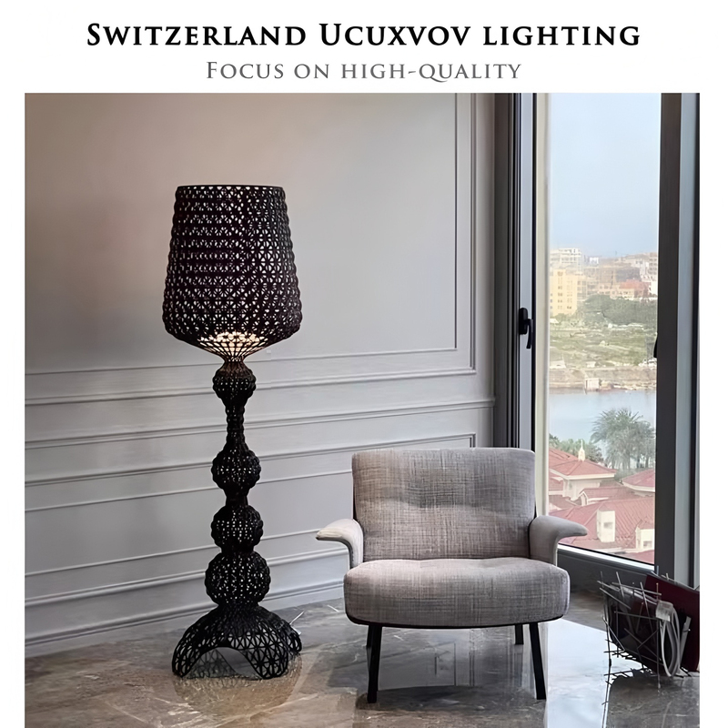 Italian Kabuki Designer Minimalist Hollow Wine Glass Floor Lamp Living Room Bedroom Modern Decorative Standing Lamp