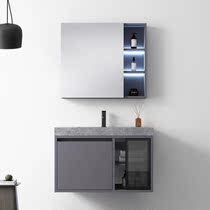 304 stainless steel bath cabinet combined rock plate countertop washbasin toilet washbasin washbasin for home wash