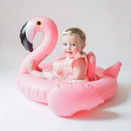 Trẻ em bơi vòng bé ngồi flamingo cô gái ngồi vòng tròn thiên nga cậu bé bơi vòng dày lên 0-5 tuổi