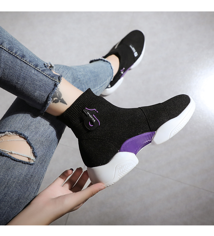 Giày vớ cũ nữ hip-hop street dance high-top 2019 new Âu Châu Âu mùa xuân và mùa thu hoang dã giày nữ giày thể thao nữ adidas