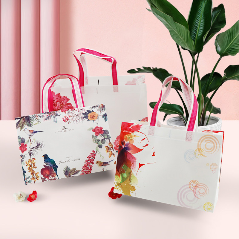 Clothing store thickened laminated non-woven tote bag custom high-grade shopping gift clothes bag custom printed logo