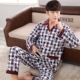 Bộ đồ ngủ nam cotton mùa đông dài tay mùa hè và đồ ngủ nam đồ ngủ trẻ trung XL cotton nhà phục vụ nam đồ bộ pijama nữ lụa