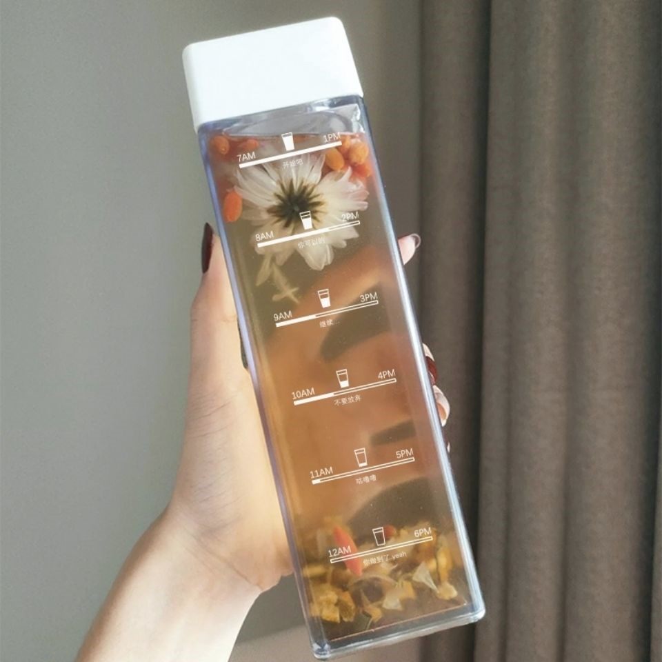 Internet celebrity water cup simple high-value plastic cup high temperature resistance and fall resistance cute handy cup male and female student couple water cup